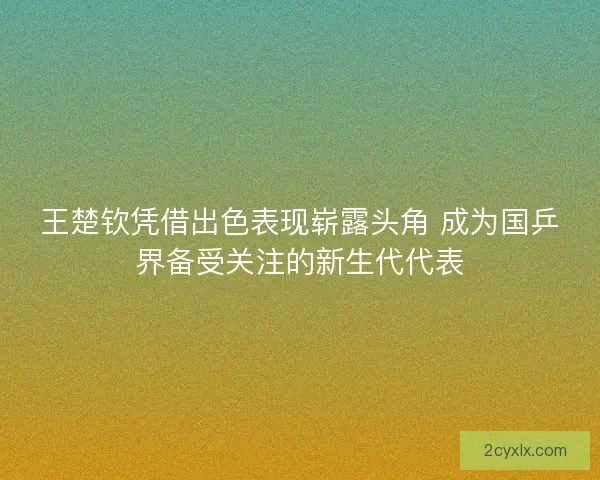 王楚钦凭借出色表现崭露头角 成为国乒界备受关注的新生代代表